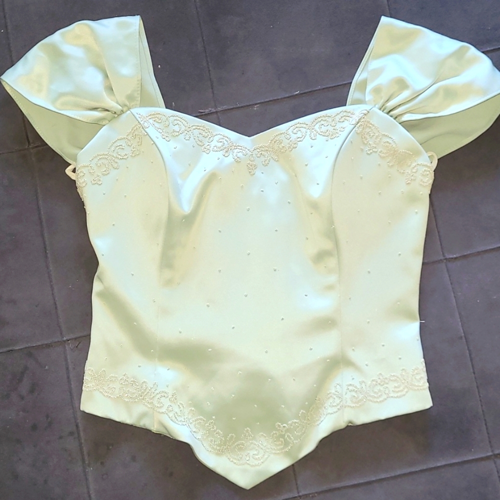 Corset top / Fanny USA/ MEDIUM.  color light Green